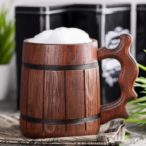 Vista 7 de Taza de cerveza de madera MHW Lagiacrus. Taza de cerveza MHW personalizada. Taza para jugadores. MHW Tankard. Regalo para él. Regalo para jugadores