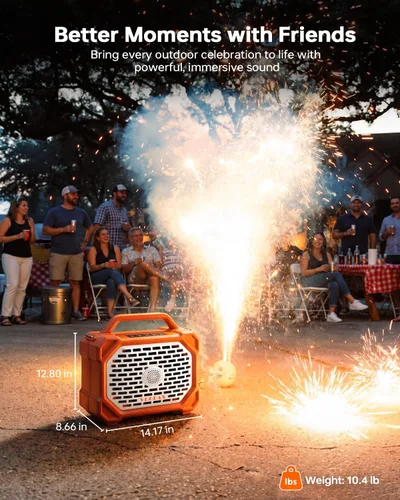 Vista 6 de Altavoz portátil al aire libre de Bluetooth 160W pico inalámbrico IP67 Naranja