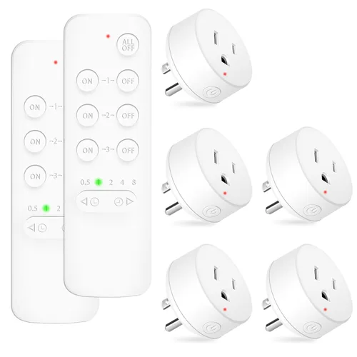Vista 145 de NineLeaf - Enchufe de salida de control remoto, interruptor de luz de encendido y apagado inalámbrico desmontable 500FT Light Plug Decorator