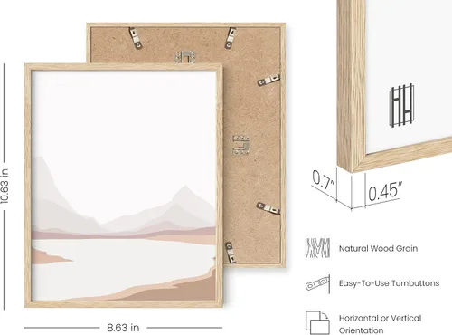 Vista 3 de HAUS AND HUES Arte de pared de montaña – Juego de 4 decoración de paisaje moderno de mediados de siglo, naturaleza y arte moderno Marco beige de 8