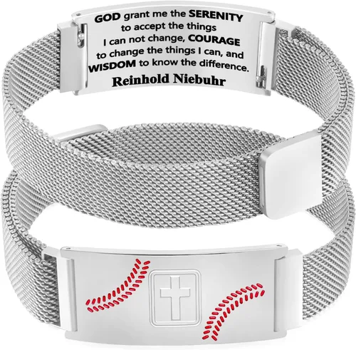 Vista 129 de Regalos de graduación, pulsera de fútbol, fútbol, baloncesto, béisbol, regalos de pulsera, pulseras de cruz de fe para hombres, bautismo, primera