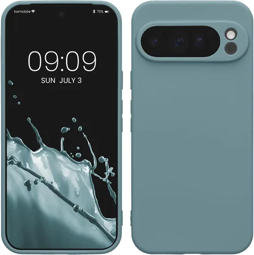 Vista 241 de kwmobile Funda compatible con Google Pixel 9 - Funda protectora delgada de TPU para teléfono - Acabado mate suave - Piedra antigua