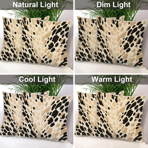 Vista 7 de Batmerry Animal Print Throw Pillow Covers, Spotted On Beige Decorative Pillow Covers Digital Printing Blended for Couch Sofa Bed Invisible Zipper