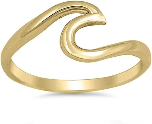 Vista 3 de Elige tu color anillo de plata esterlina con ondas filigrana