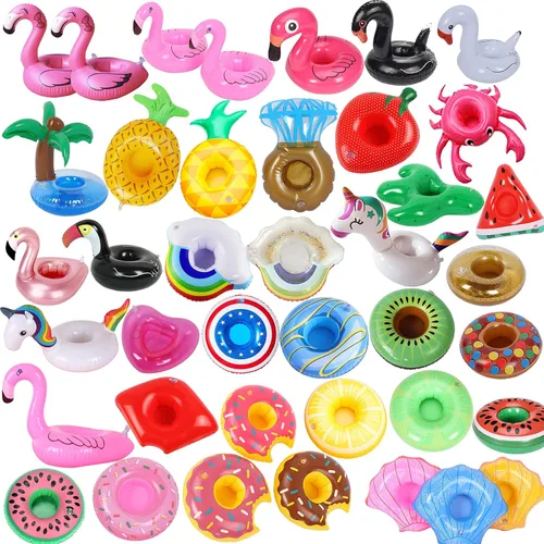 Vista 11 de LanMa Inflatable Drink Holders Bulk Pool Drink Floats Cup Holder for Swimming Pool Party 120 unidades.