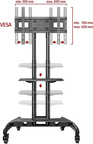 Vista 2 de North Bayou Universal Mobile soporte universal para carro de TV con soporte para pantallas de panel plano plasma LCD LED y pantallas de 32 a 65