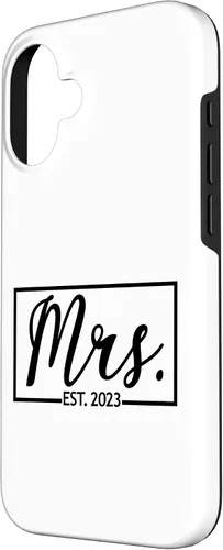 Vista 2 de iPhone 16 Mrs. Est. 2023 Casado luna de miel esposa señor a juego caso de boda