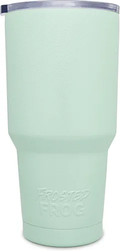 Vista 15 de Frosted Frog Vaso negro de 30 onzas con aislamiento al vacío con popote de acero inoxidable