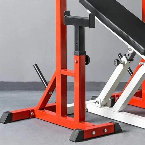 Vista 3 de Squat Rack Strength Training Fitness Exercise Equipment Adjustable Squat Rack Dipping Station Barbell Rack Dip Stand Fitness Bench