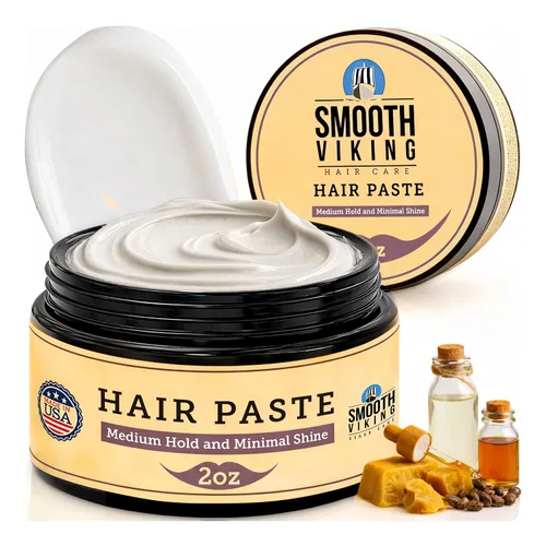Vista 10 de Smooth Viking Arcilla de peinado para hombre, crema moldeadora con acabado mate, producto para peinados texturizados, gruesos y modernos, sin