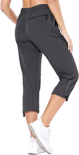 Vista 2 de BALEAF Women's Hiking Cargo Capris Outdoor Lightweight Water Resistant Pants UPF 50 Zipper Pockets