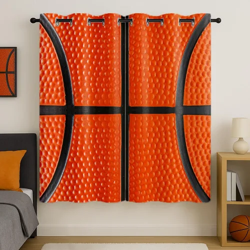 Vista 10 de Cortinas opacas de fútbol americano Sports America para niñas y niños, decoración del hogar, fondo de primer plano de cordones de rugby, cortinas