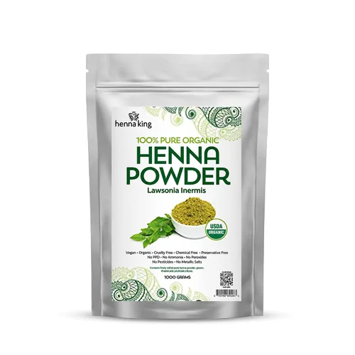 Vista 5 de Polvo de henna 100% natural para tatuajes temporales, tinte para el cabello y tinte para barba orgánico, a base de hierbas y veganas, sin productos