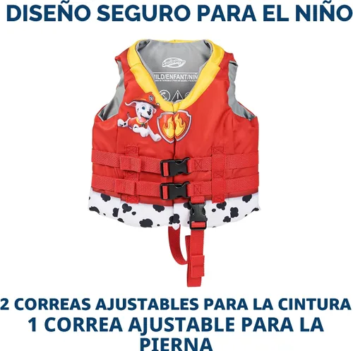 Vista 4 de [Usado] SwimWays Nickelodeon Patrulla Canina Chaqueta de vida para aprender a nadar aprobada por la USCG para niños, Skye Colorful Life Jacket