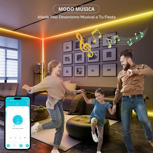 Vista 7 de MIWISE Tira de luz LED RGB Smart IC COB, luz de cinta LED flexible de 20 pies, tira RGB direccionable WS2811 con control de aplicación/modo