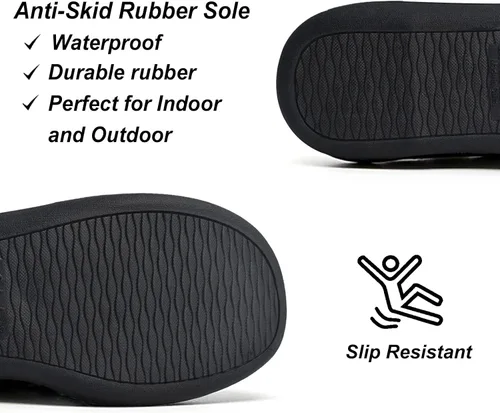 Vista 5 de Pantuflas de espuma viscoelástica para hombre, pantuflas de casa para hombre, cómodas y transpirables, textura de mezcla de algodón, forro