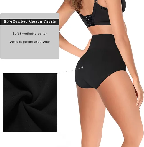 Vista 5 de Ropa interior de período para mujer, de algodón, a prueba de fugas, fácil de limpiar, para adolescentes, niñas y niñas