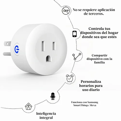 Vista 2 de Enchufe inteligente, ZigBee Switch Mini Smart Outlet funciona con Alexa, Google Home, Echo (4ª generación), Plus (Gen 1 y 2), Echo Show 8/10