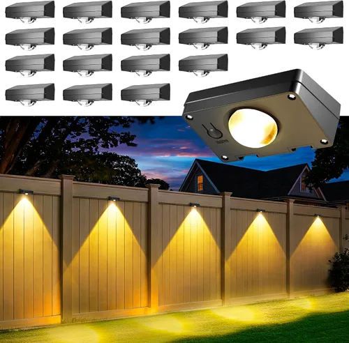 Vista 8 de Luces solares para valla al aire libre, impermeables, luces de valla