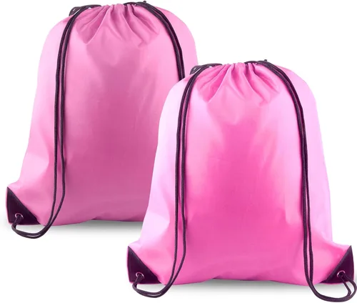 Vista 9 de KUUQA Mochila con cordón a granel, bolsas de almacenamiento para deporte, gimnasio, viajes, Negro, Viajar
