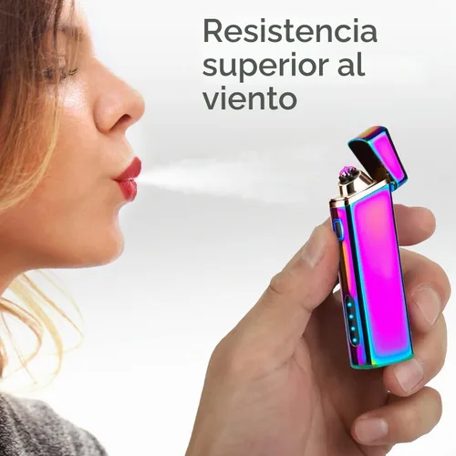 Vista 4 de Encendedor de plasma eléctrico a prueba de viento de arco - recargable por USB, indicador de batería mejorado - Multicromo