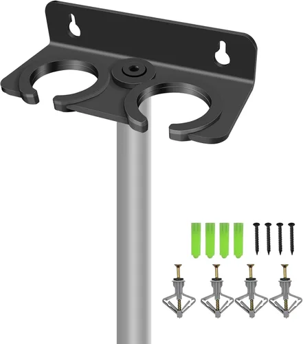 Vista 8 de Soporte de micrófono múltiple para pared (aluminio) para portátil dinámico con cable e inalámbrico, organizador de micrófono múltiple para soporte