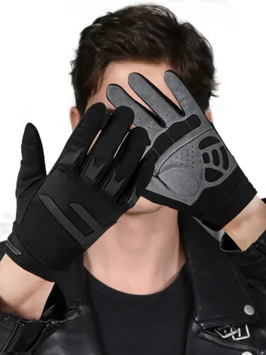 Vista 9 de FIORETTO Guantes de bicicleta de montaña para hombres y mujeres, guantes de ciclismo con almohadilla SBR de 0.197 in para pantalla táctil