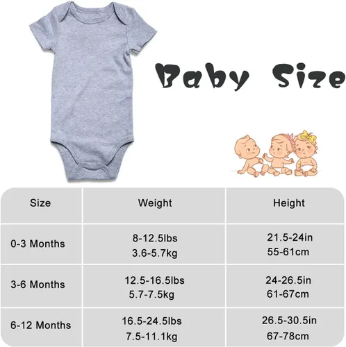 Vista 4 de UNIFACO Enterizo unisex divertido para bebé, manga corta y larga, trajes de 0 a 18 meses