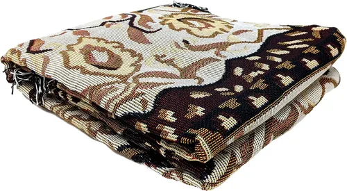 Vista 5 de DaDa Bedding Manta tejida para tapiz, flecos de damasco persa, 50 x 60