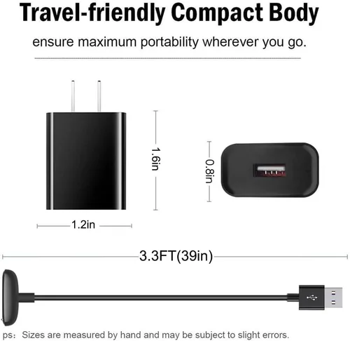Vista 7 de Cargador de reloj para Fitbit Charge 6/Charge 5, cable de carga Fitbit Luxe de repuesto, Fitbit Luxe Edición Especial Smartwatch Base de carga