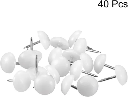 Vista 3 de uxcell Pies de muebles Uñas de plástico Glide Uñas Silla Patas de Mesa Protector Pad 0.551 in Dia Blanco 40pcs