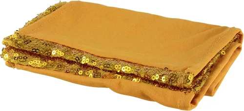 Vista 7 de KEILEOHO Paquete de 60 bandas de lentejuelas para sillas de 14 x 6 pulgadas, lazos dorados para silla, bandas decorativas con purpurina
