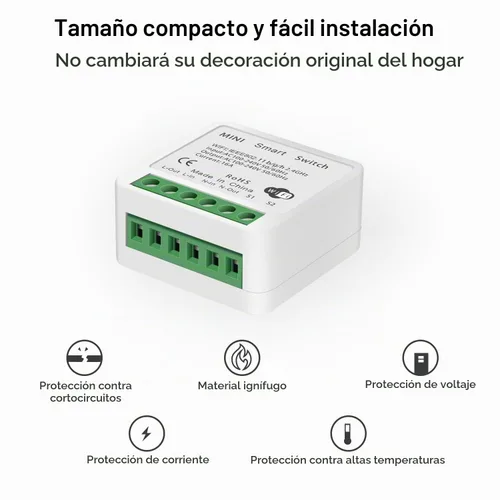 Vista 8 de Interruptor de luz inteligente WiFi compatible con Alexa/Google Home, control remoto/de voz por aplicación, modo DIY, función temporizador, control