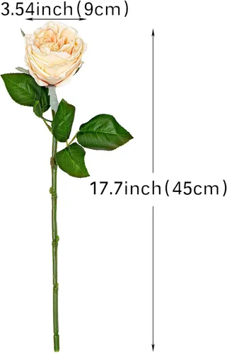 Vista 2 de DUYONE Fake Flowers for Decoration Home Decor Soft Touch Artificial Flowers Austin Rose Peony Latex Fake Flower Living Room Decoration Vivid Pink