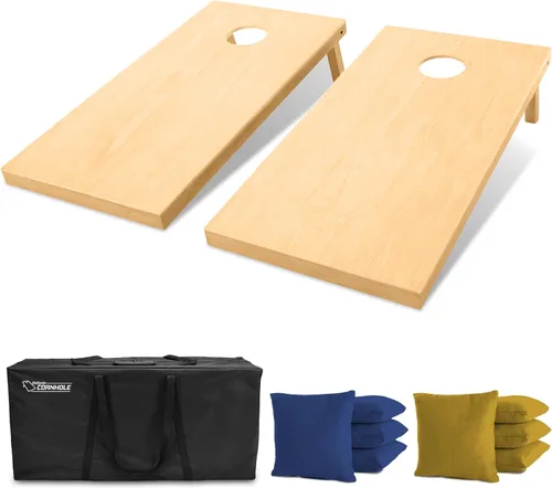 Vista 12 de GoSports 4 ft x 2 ft Regulation Size Wooden Cornhole Boards Set with Natural Wood Stain Finish - Includes Carrying Case