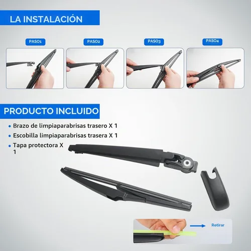Vista 5 de Kits de limpiaparabrisas trasero para Kia Soul 2010-2019