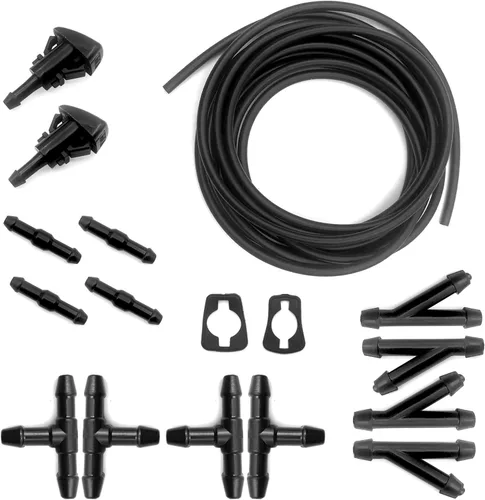 Vista 7 de Kit de manguera de lavado de parabrisas, manguera universal de líquido de lavadora de 158 pulgadas (13.1 ft) con 12 conectores de manguera, conecta