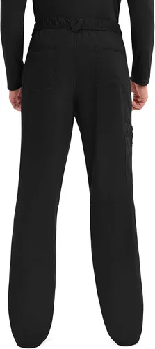 Vista 4 de Cherokee Mens Scrub Pants with Cargo Pockets, Two-Way Stretch Modern fit Button Closure with Inside Drawstring Pants - WW140