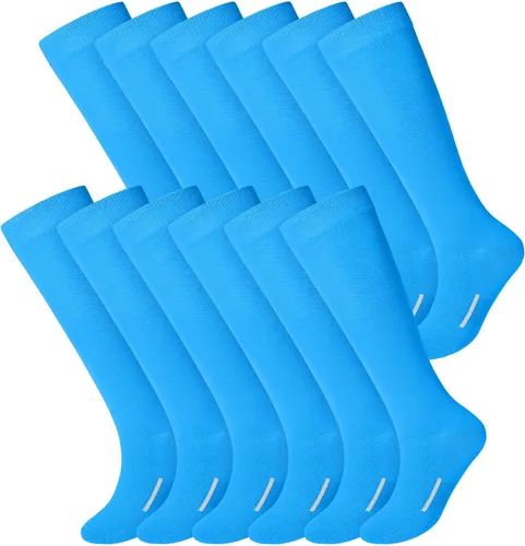 Vista 8 de Haysandy 12 pares de calcetines juveniles a granel para fútbol, fútbol, sóftbol, béisbol para niñas atléticas, niños, jóvenes y adultos, deportes