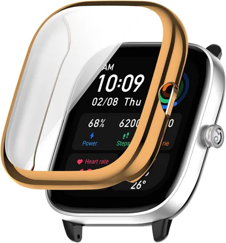 Vista 9 de Fundas protectoras de pantalla compatibles con Amazfit GTS 4 Mini, cubierta protectora duradera de TPU de cobertura completa, accesorios para Negro