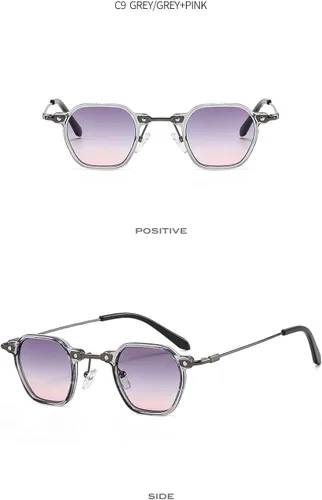 Vista 4 de ZLJSHIHOI Gafas de sol punk cuadradas con marco pequeño estilo hip-hop 43EU10US