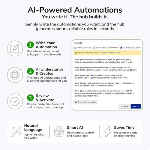 Vista 7 de Hubitat Elevation Hub de Automatización del Hogar (Modelo C-8 Pro) Compatible con Alexa, Apple HomeKit, Google Home, Zigbee, Z-Wave, Matter, Aqara