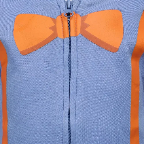 Vista 3 de Blippi Sudadera con capucha con cremallera para niños pequeños y pequeños, color azul, Naranja