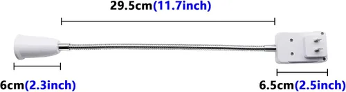Vista 3 de SinLoon Adaptador de enchufe E27/E26 con interruptor de encendido/apagado, bombilla de lámpara de luz de 360 grados, cable de aluminio flexible