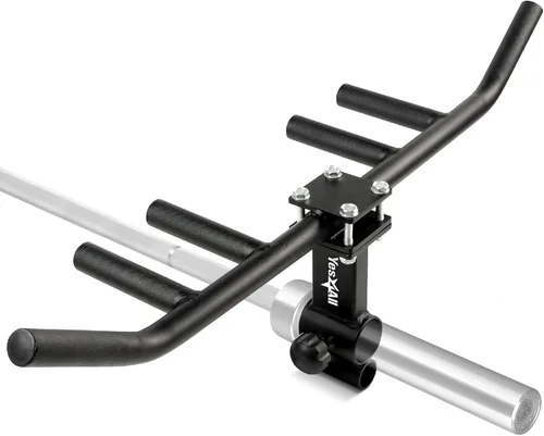 Vista 9 de Yes4All Exercise Machine Adjustable T Bar Row Attachment, D Row Handle/Landmine Handle Attachment with Textured Rubber Handles