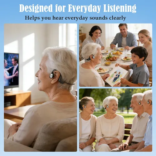 Vista 8 de Aurimi Bone Conduction Hearing Amplifier - Open Ear Comfortable Sound Enhancement Device for Seniors, Lightweight 25g Wearable with 10H Battery