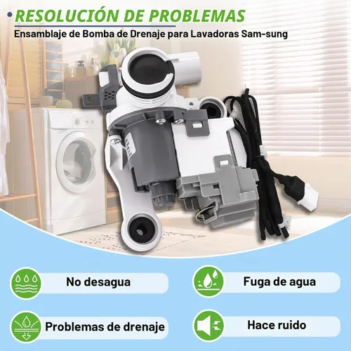 Vista 2 de WA45K7600AW/A2 WA40J3000AW/A2 Motor de la bomba de drenaje de la lavadora