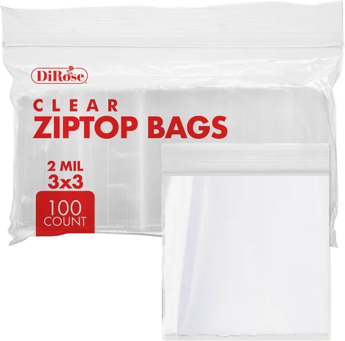Vista 23 de DiRose Paquete de 1000 bolsas de plástico transparentes con cierre de 2 mil de 1 x 1 pulgada, cierre superior resellable para almacenamiento