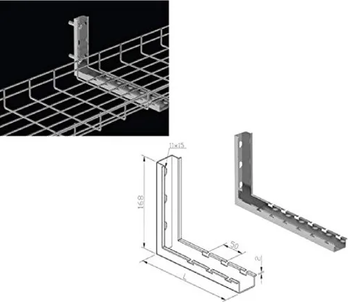 Vista 37 de Kable Kontrol Soporte de piso lateral de 2 pulgadas – Soporte de bandeja de cable de malla de alambre – Bandeja de malla de alambre Cesta de cables