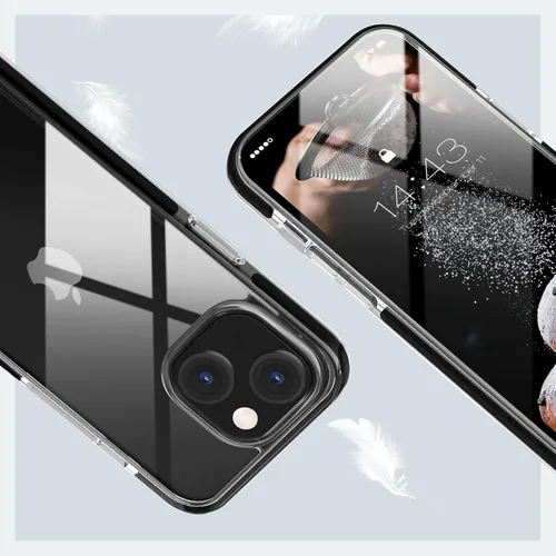 Vista 3 de MATEPROX Compatible con iPhone 14, transparente, delgada, transparente, a prueba de golpes, para iPhone 14 de 6.1 pulgadas 2022 (negro)